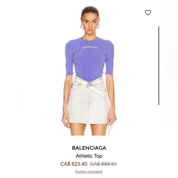 Balenciaga Athletic Jersey Top: size 42 - Picture 3 of 3